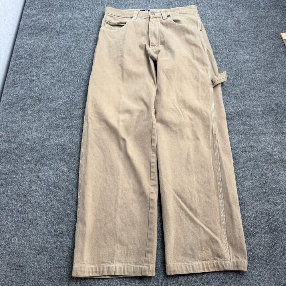 Kno' Betta Carpenter Jeans Mens Size 32 Beige Baggy Wide Leg Y2K Skater Workwear